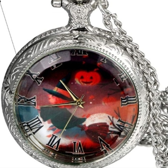 New halloween pumpkin witch pocket watch - Picture 2 of 4